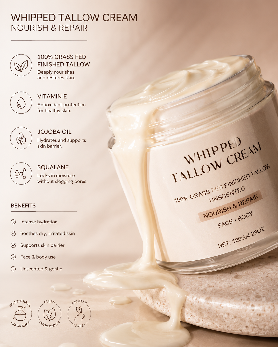 Whipped Tallow Cream