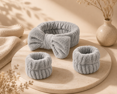 Headband and Wristband Set Grey3 Pack