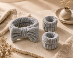 Headband and Wristband Set Grey3 Pack
