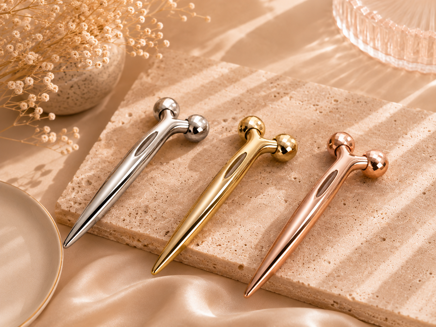 Mini Facial Roller & Eye Massager Device