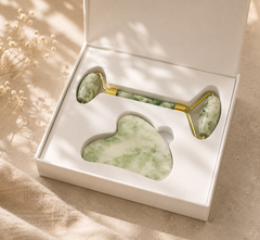 110g Xiu Yu White Jade Facial Roller Gua Sha Set