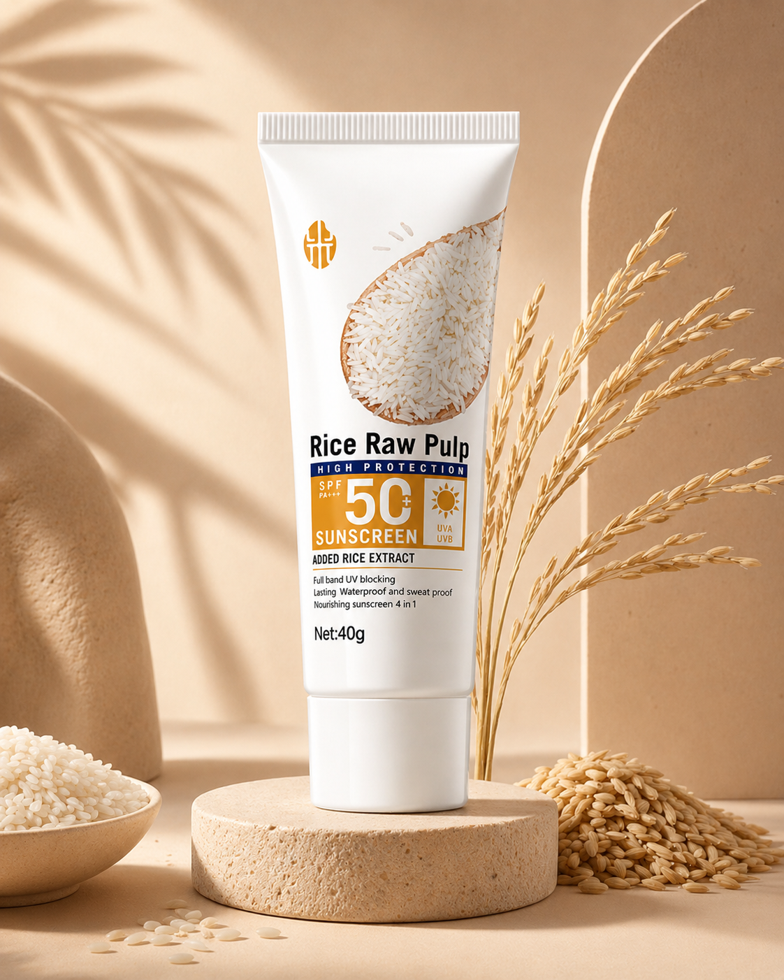 Rice Korean Sunscreen Sun Organic Sunscreen SPF 50+