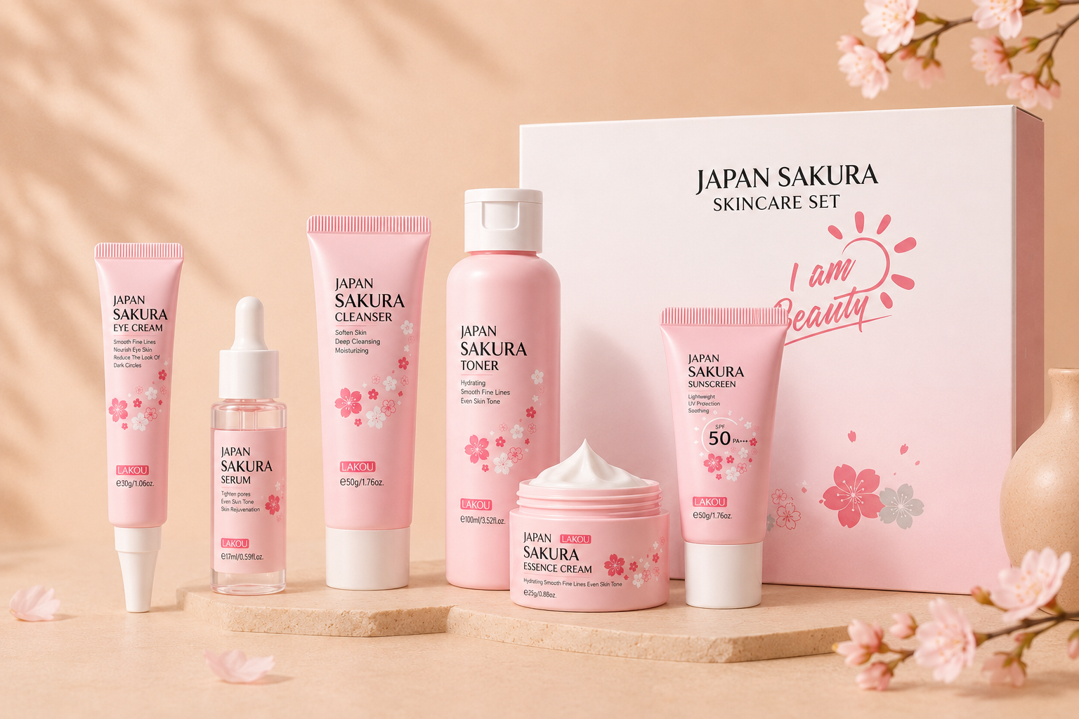 Cherry Blossom Skincare Set - 6 Pieces