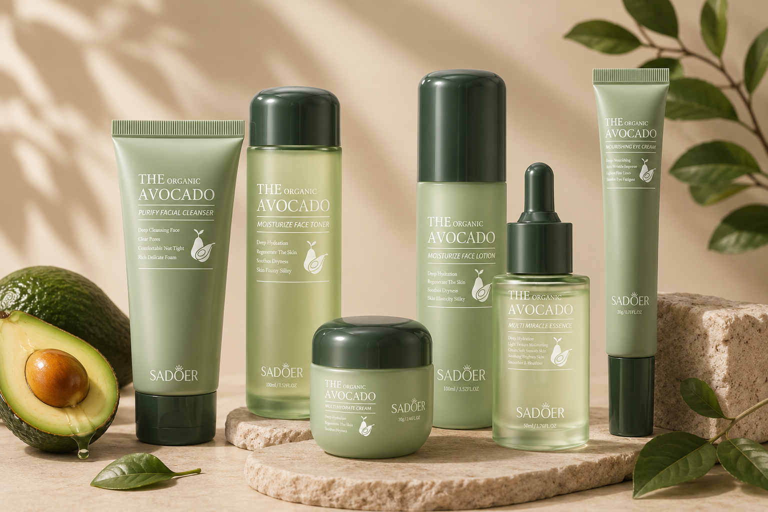 Avocado Skin Care Set 11-In-1 Skincare Gift Set