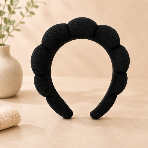 6Pcs Black Sponge Spa Headbands